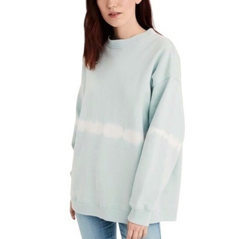 American Eagle Oversized Tie Dye Sweatshirt Women's Medium Pale Green Y2K Grunge